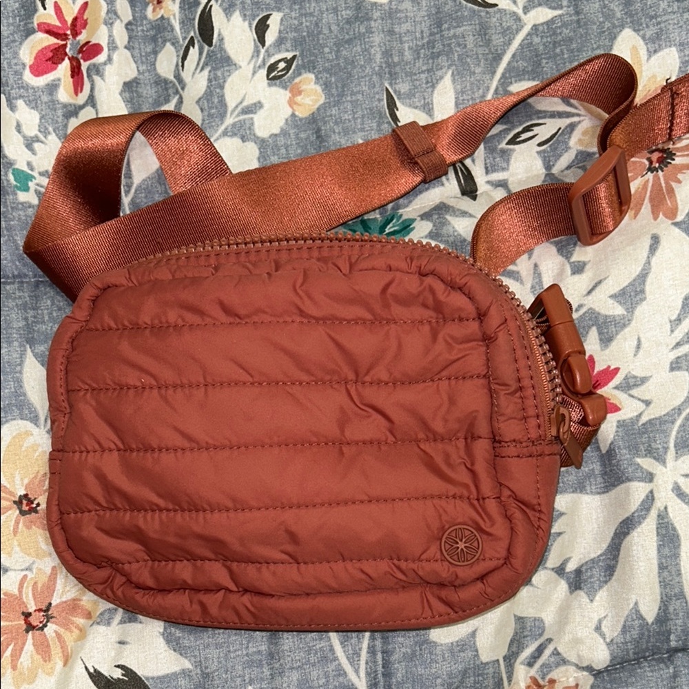 Quilted Crossbody Bag/Waist Pack - Rust